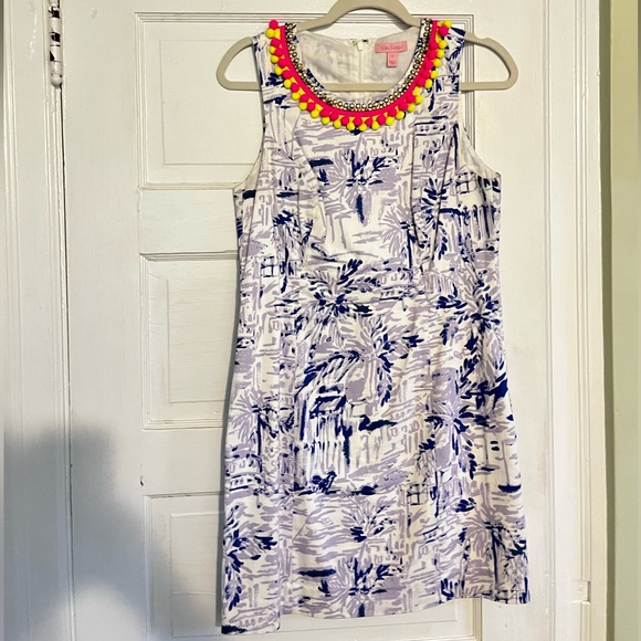 Unique Lilly Pulitzer Purple Dress with Neck Details - Picture 5 of 5